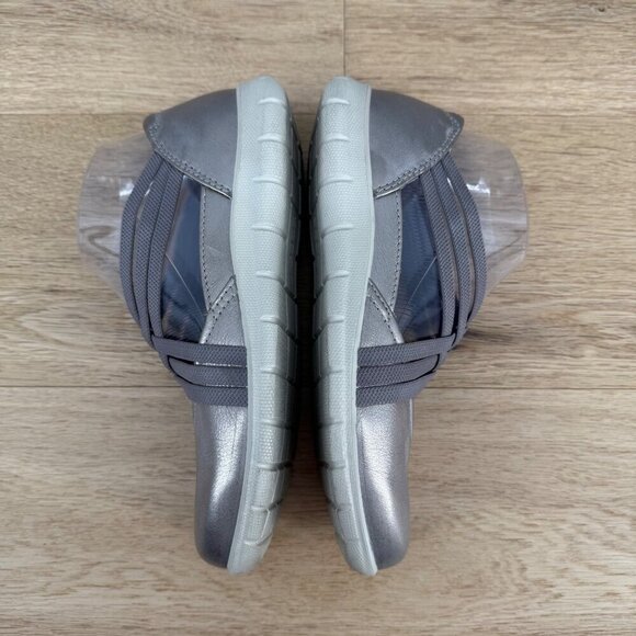 Ecco Womens Babett Criss Cross Mary Jane Flats Size 37 Pewter Strappy Leather - Picture 6 of 15